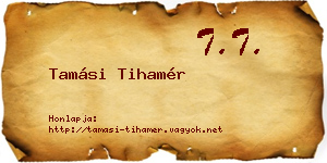 Tamási Tihamér névjegykártya